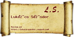 Lukács Sándor névjegykártya