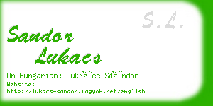 sandor lukacs business card